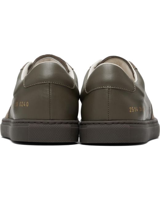 Common Projects Black Khaki Bball Slim Gum Sole Sneakers for men