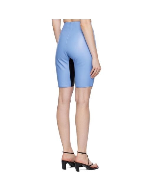 Abra Blue Wet Leather Shorts
