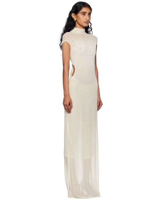 Jean Paul Gaultier Black Off- Sleeveless Flock Maxi Dress