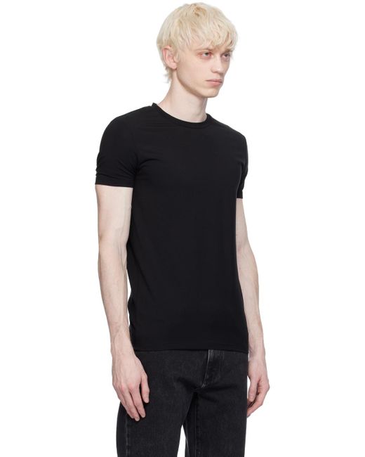 T-shirt noir à encolure arrondie Zegna pour homme en coloris Black