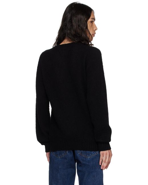 Drake's Black Brushed Sweater for men