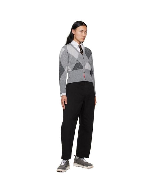 Thom Browne Black Double Tech Nylon Alumni Sneakers for men