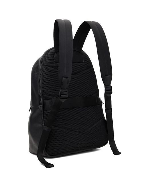 HUGO Black Grained Faux-leather Backpack for men