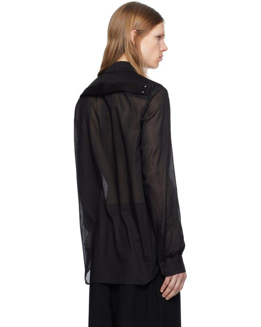 メンズ Rick Owens ブラック Hollywood コットンボイル シャツ Black