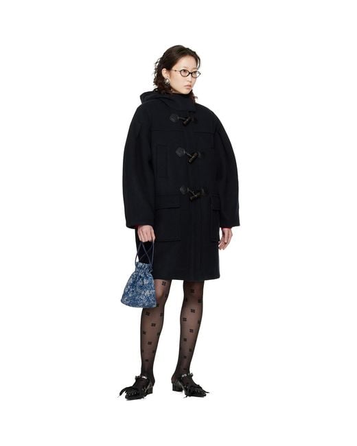 Ganni Black Wool Duffle Coat