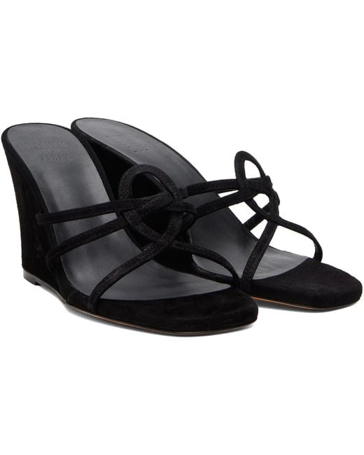 Maryam Nassir Zadeh Black Opera Wedge Heeled Sandals