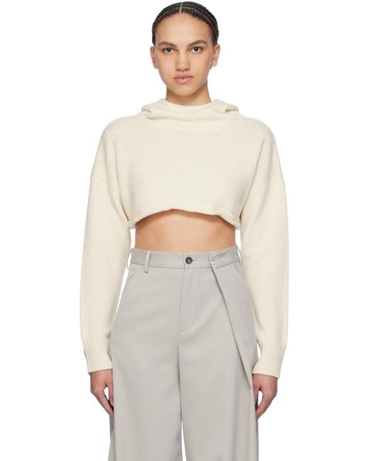 MM6 by Maison Martin Margiela Multicolor Off-white Cropped Hoodie