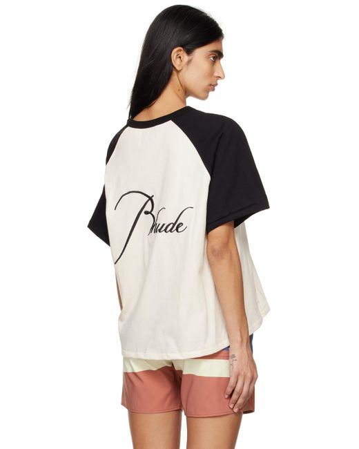 Rhude Off-white & Black Raglan T-shirt