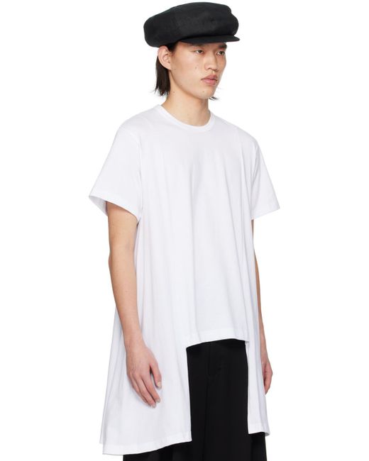 Comme des Garçons White Asymmetric T-Shirt for men