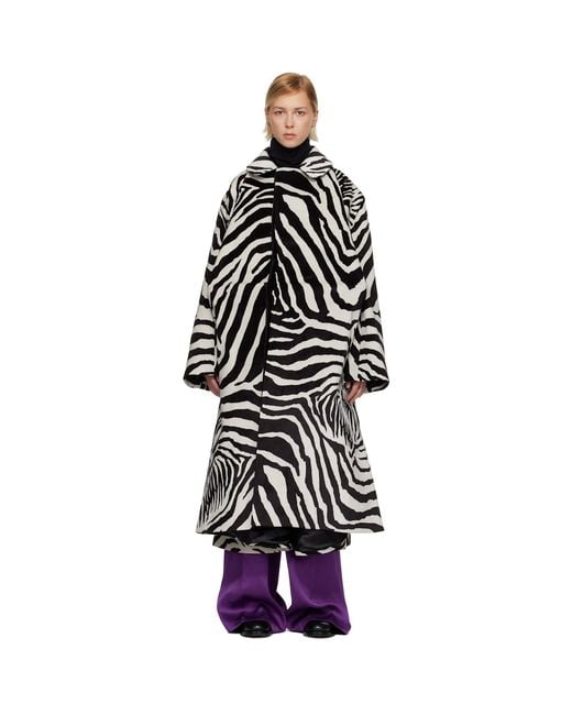 Duran Lantink Black Sculptured Oversized Faux-Suede Coat