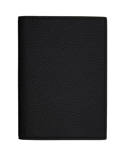 Tom Ford Black Soft Grain Leather T Line Passport Holder for men