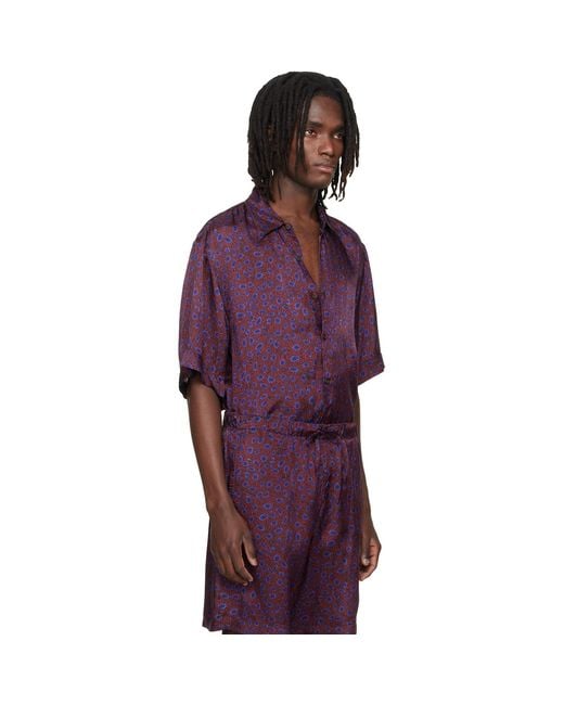 Dries Van Noten Purple Button-Down Shirt for men
