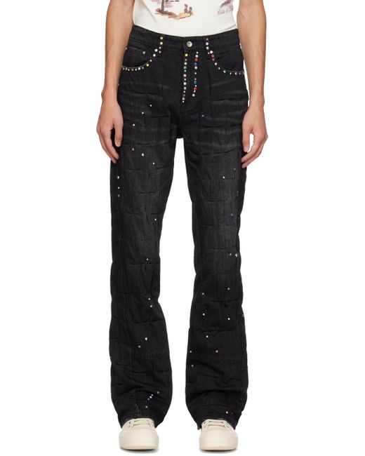 Who Decides War Black Ssense Exclusive Stud Cinched Jeans for men