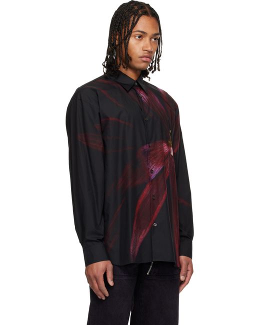 Dries Van Noten Black Loose Cotton Shirt for men