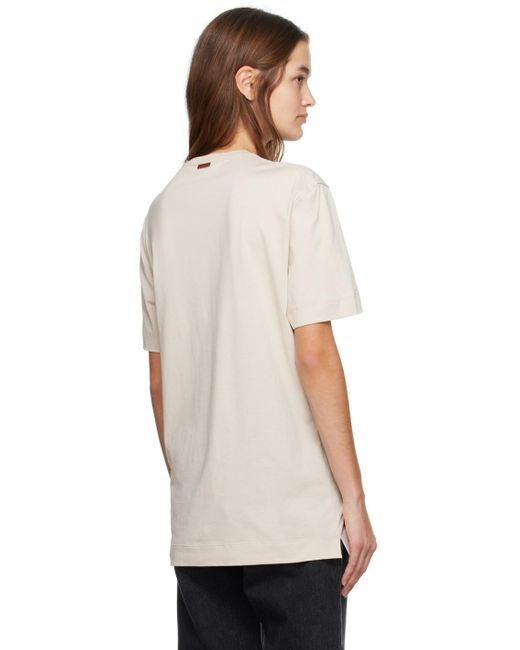 Zegna Natural Embroidered T-shirt