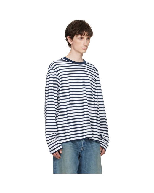 AMI Blue Mariniere 'ami De Coeur' T-shirt for men
