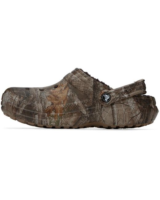 CROCSTM Black Brown Realtree Edition Classic Lined Clogs for men