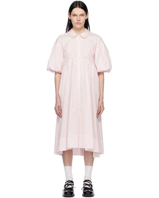 Simone Rocha Multicolor Pink Puff Sleeve Midi Dress