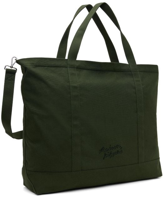 Maison Kitsuné Green Fox Head Xl Tote for men