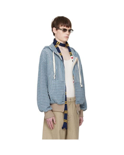 Edward Cuming Blue Flex Hoodie for men