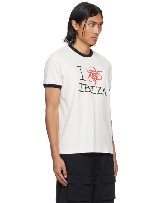 M I S B H V Off-white 'i Love Ibiza' T-shirt for men