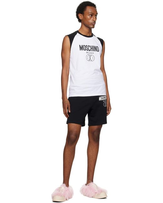 Moschino Blue Black Double Smiley Shorts for men