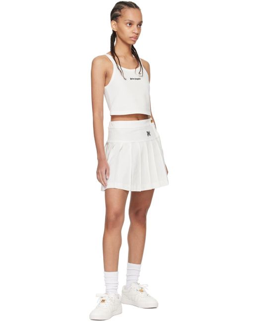 Palm Angels Off-white Pleated Miniskirt