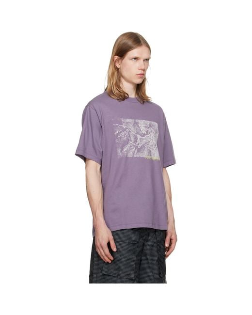 Arc'teryx Purple Kragg Cotton Lithographica S/S T-Shirt for men