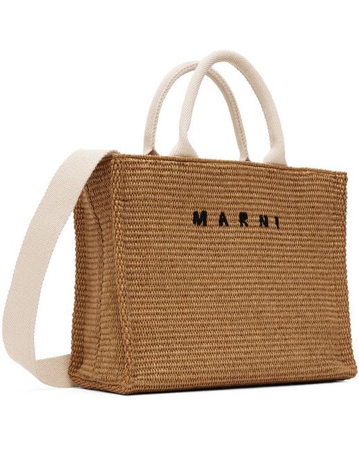 Marni Brown Tan Small East West Tote for men