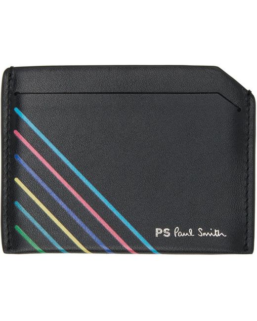 PS by Paul Smith Black Sports Stripe Card Holder for men