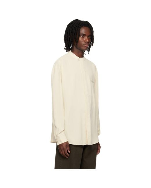 Entire studios Black Off- Mao Dart Shirt for men