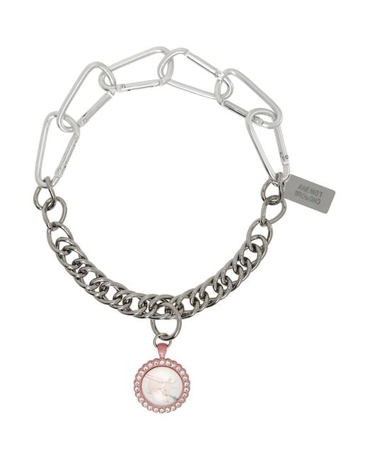 Chopova Lowena Metallic 'I Love My Pig' Necklace