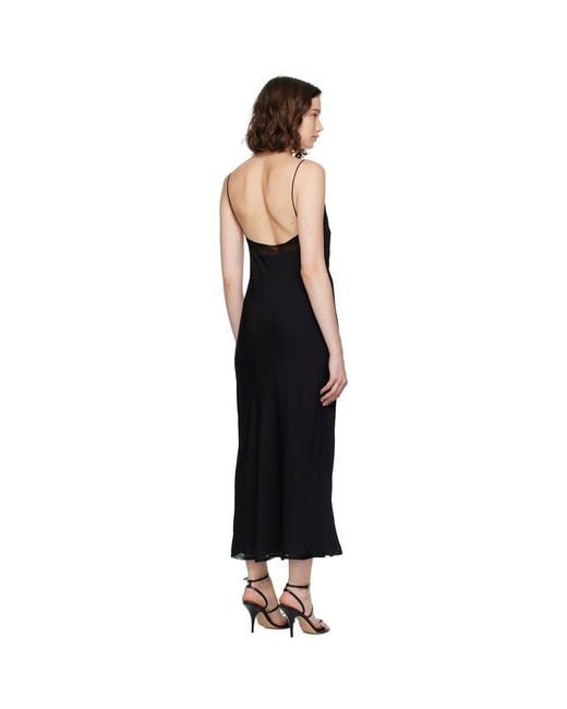 Totême Black Satin Slip Midi Dress
