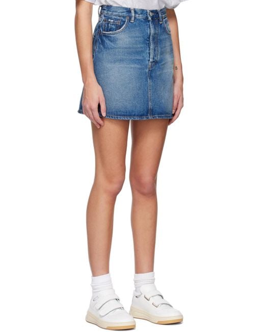 Acne Blue Button-fly Denim Miniskirt