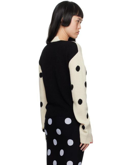 Marni Black Off-white Polka Dot Sweater