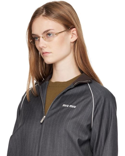 Miu Miu Black 'Miu Miu' Logo Glasses