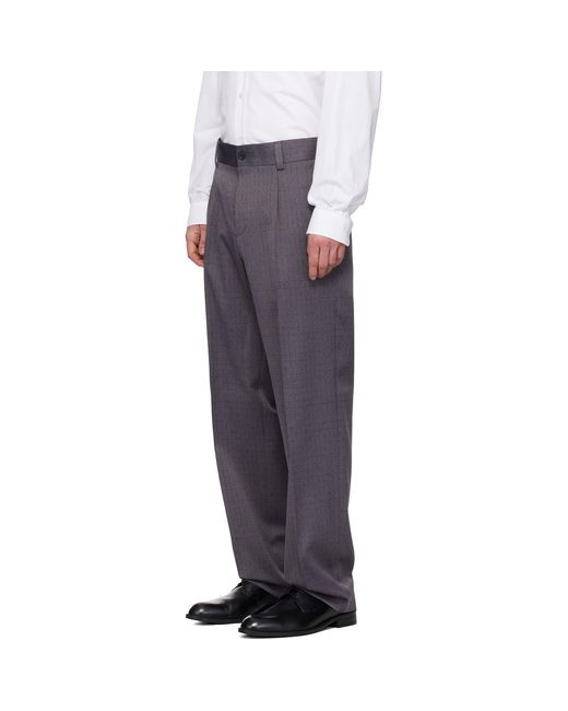 HUGO Black Checked Modern-Fit Trousers for men