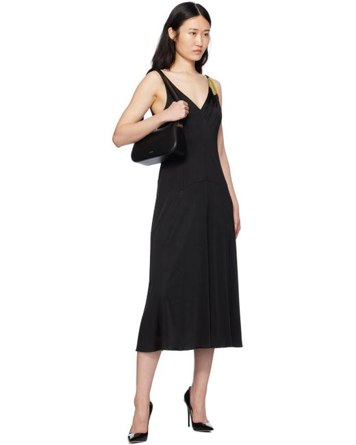 Lanvin Black V-neck Midi Dress