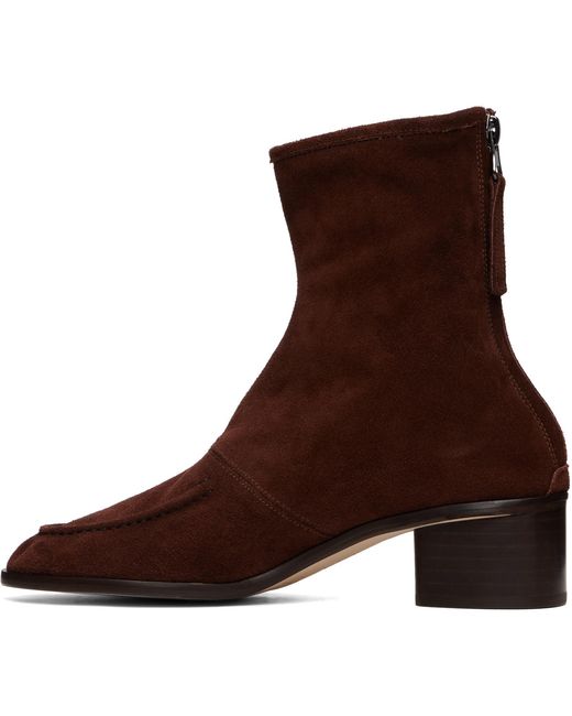 Hereu Brown Juliol Calf Suede Heeled Boots
