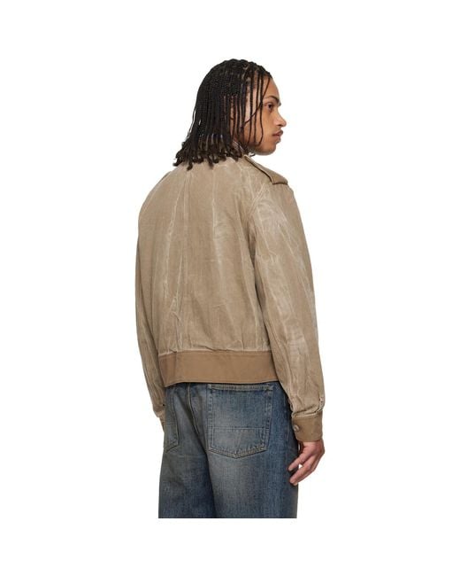 Our Legacy Blue Khaki Battle Denim Jacket for men
