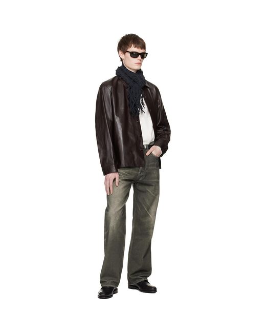 Our Legacy Black Welding Leather Shirt for men