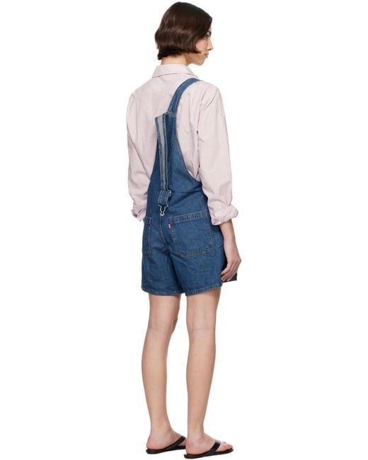 Levi's Black Utility Shortall Denim Overalls