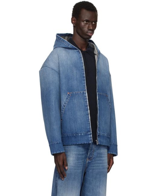 Oversized denim hoodie hotsell