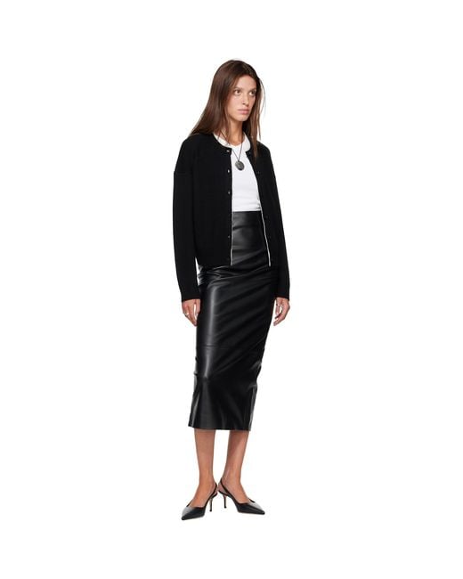 Loulou de Saison Black Nicola Bicolor Cashmere Cardigan