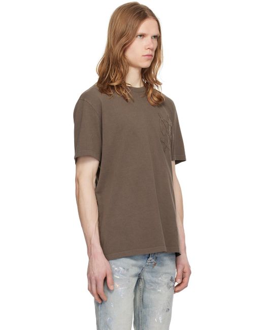 T-shirt brun à appliqués à logo Ksubi pour homme en coloris Black