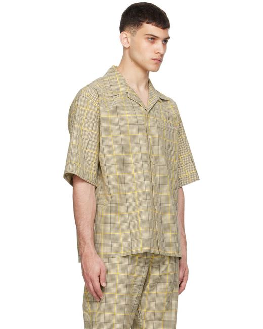 Marni Natural Khaki Check Shirt for men