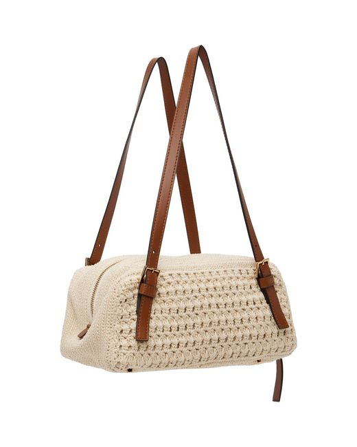 Versace Natural Tag Raffia Bowling Bag