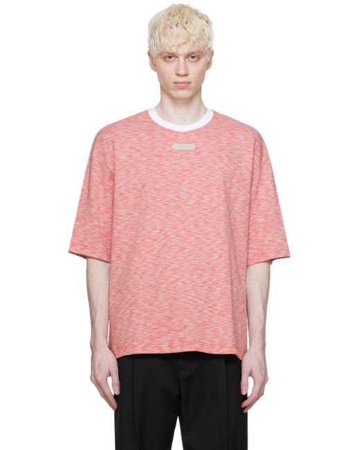 Lanvin Pink Red Heathered-effect T-shirt for men