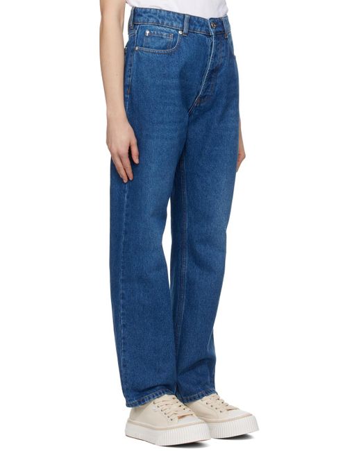 AMI Blue Low-rise Jeans