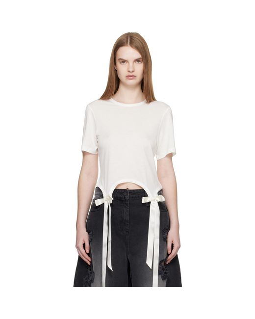 Simone Rocha Black Off- Bow Tail Easy T-Shirt